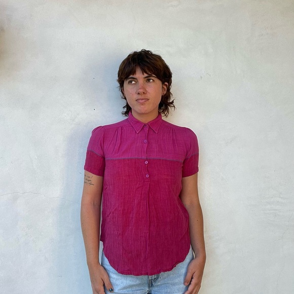 Pink Color Block button up - Picture 6 of 7